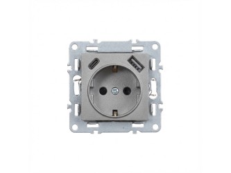 Nova földelt csatlakozóaljzat USB csatlakozóval 2A szürke