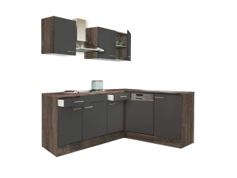 Yorki 220 sarok konyhabútor yorki tölgy korpusz,selyemfényű antracit fronttal