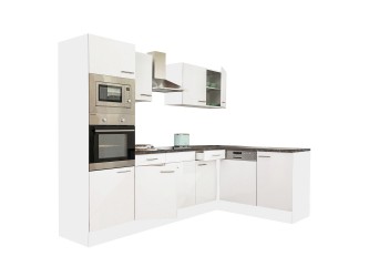 Yorki 280 konyhabútor fehér korpusszal, selyemfényű fehér fronttal