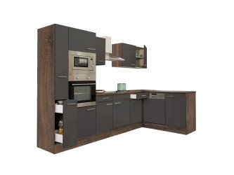 Yorki 310 sarok konyhabútor yorki tölgy korpusz,selyemfényű antracit fronttal