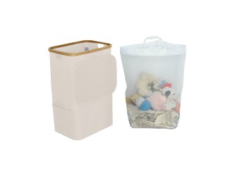 Szennyeskosár 100L bézs 44x33x67 cm