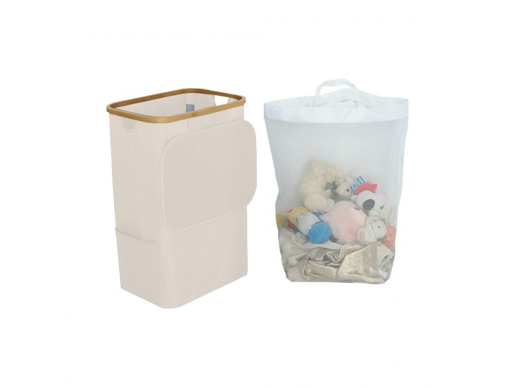 Szennyeskosár 100L bézs 44x33x67 cm