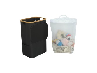 Szennyeskosár 100L fekete 44x33x67 cm