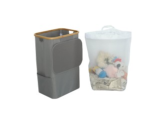 Szennyeskosár 100L szürke 44x33x67 cm