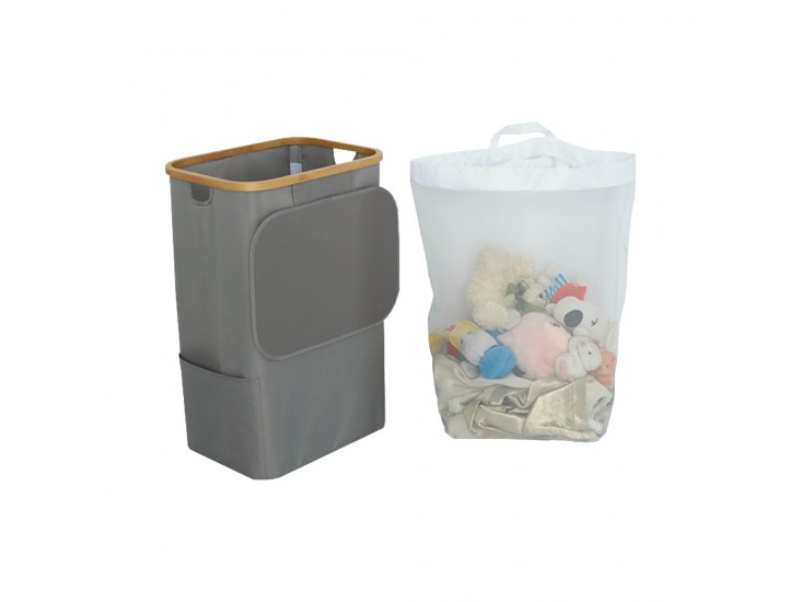 Szennyeskosár 100L szürke 44x33x67 cm