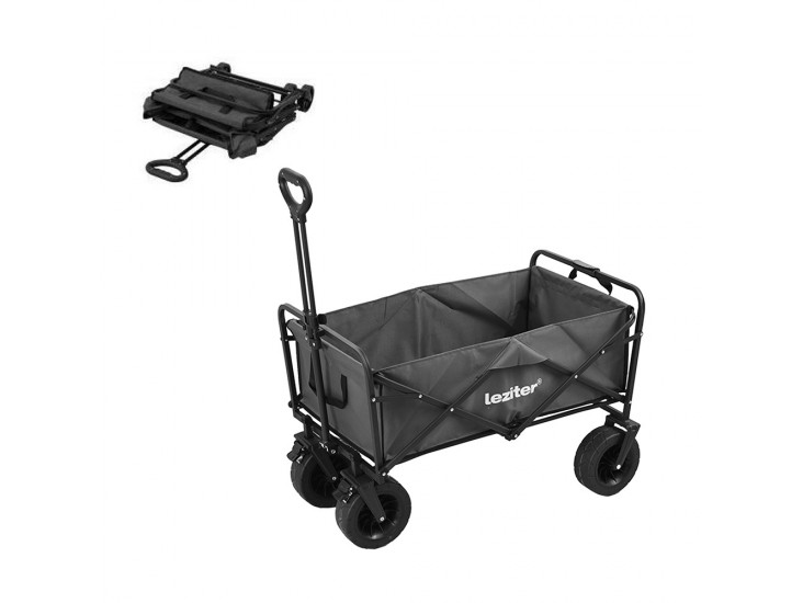 Összecsukható prémium kerti strandkocsi szürke