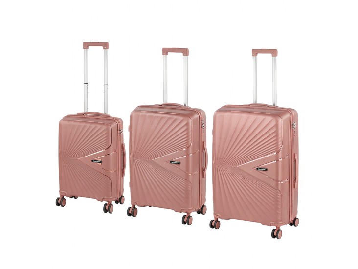TraveLux Endure gurulós bőrönd szett rosegold