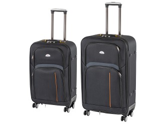 TraveLux Light IV gurulós bőrönd szett fekete