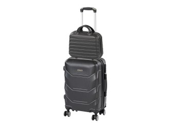 TraveLux Max II gurulós bőrönd szett fekete