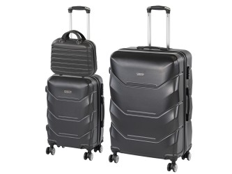 TraveLux Max IX gurulós bőrönd szett fekete