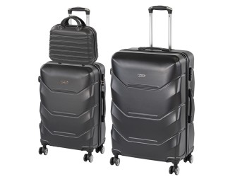 TraveLux Max X gurulós bőrönd szett fekete