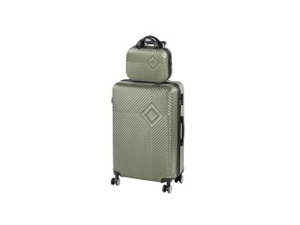 TraveLux Pro V gurulós bőrönd szett olajzöld