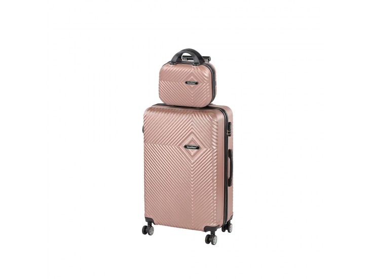 TraveLux Pro V gurulós bőrönd szett rosegold