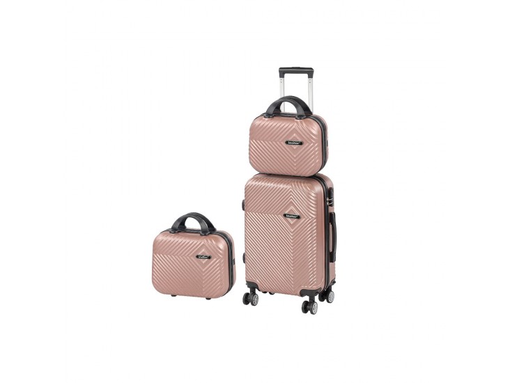 TraveLux Pro XII gurulós bőrönd szett rosegold