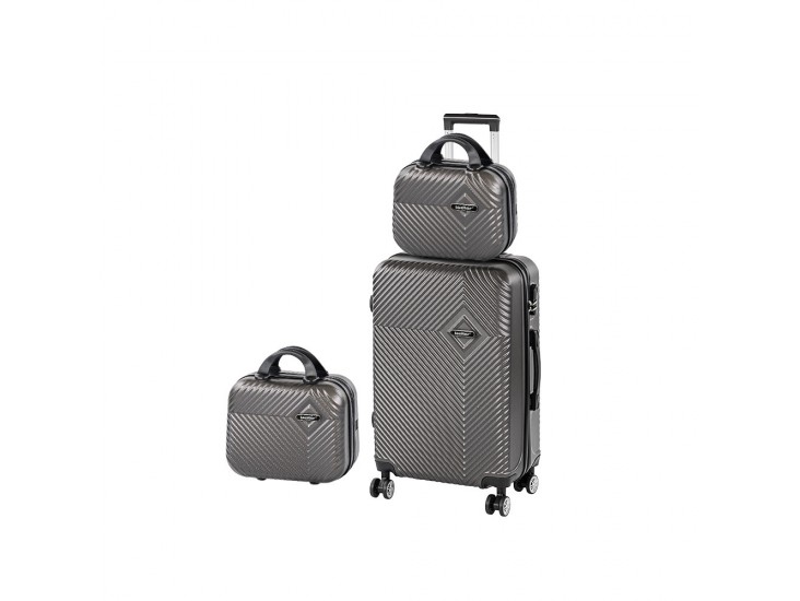 TraveLux Pro XIII gurulós bőrönd szett szürke