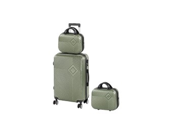 TraveLux Pro XIII gurulós bőrönd szett olajzöld