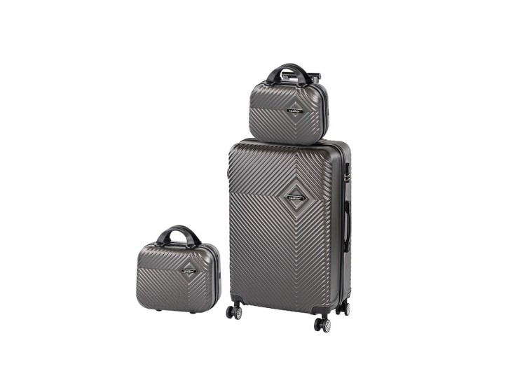 TraveLux Pro XIV gurulós bőrönd szett szürke