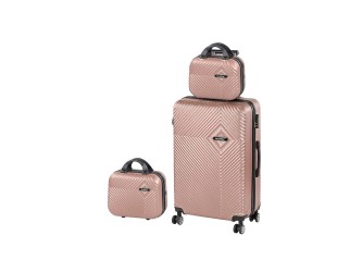 TraveLux Pro XIV gurulós bőrönd szett rosegold