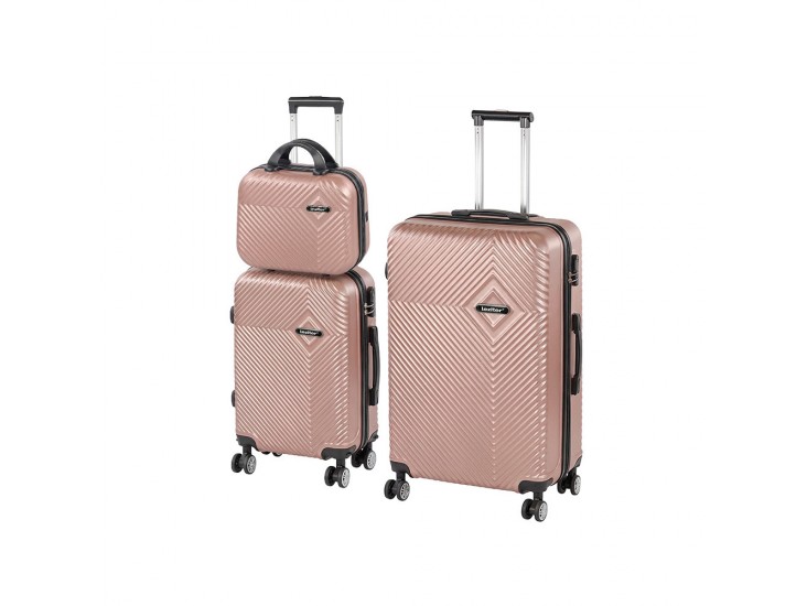 TraveLux Pro XIX gurulós bőrönd szett rosegold