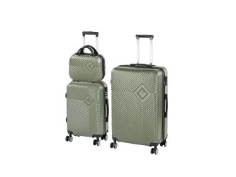 TraveLux Pro XVI gurulós bőrönd szett olajzöld