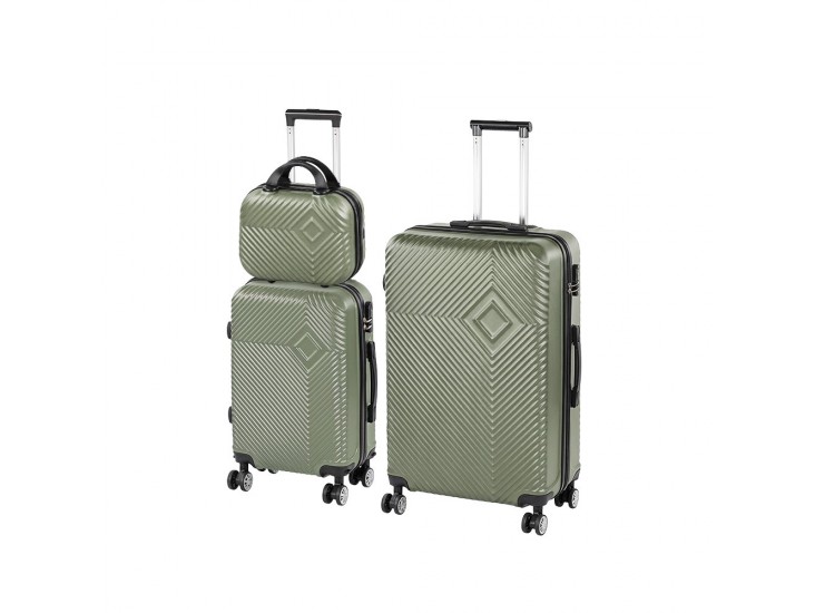 TraveLux Pro XVI gurulós bőrönd szett olajzöld