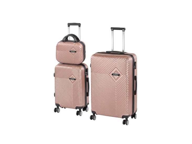 TraveLux Pro XVI gurulós bőrönd szett rosegold