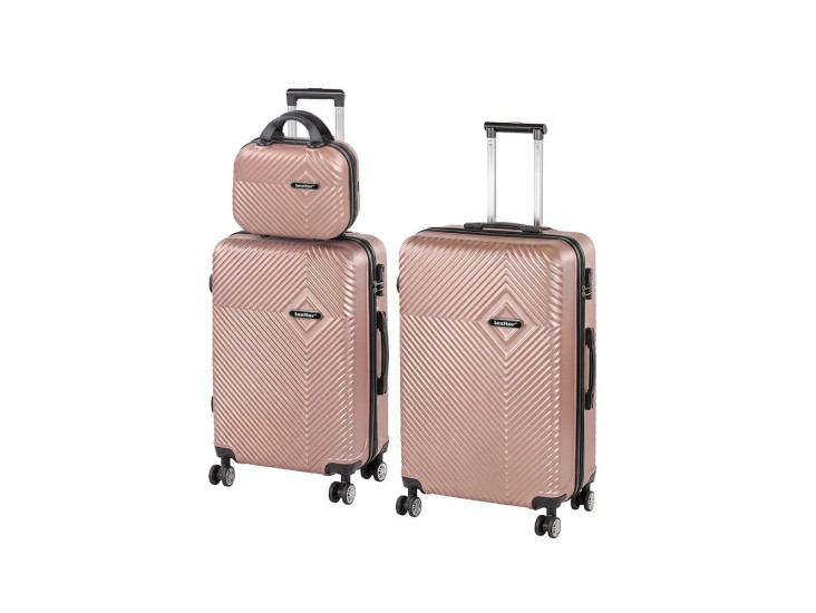 TraveLux Pro XVII gurulós bőrönd szett rosegold