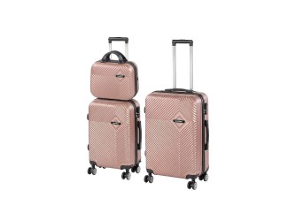 TraveLux Pro XVIII gurulós bőrönd szett rosegold