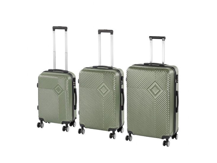 TraveLux Pro XXI gurulós bőrönd szett olajzöld