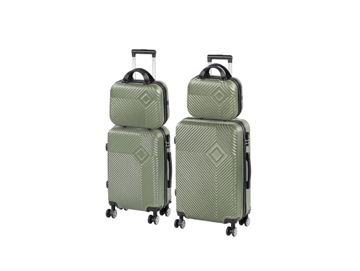 TraveLux Pro XXII gurulós bőrönd szett olajzöld