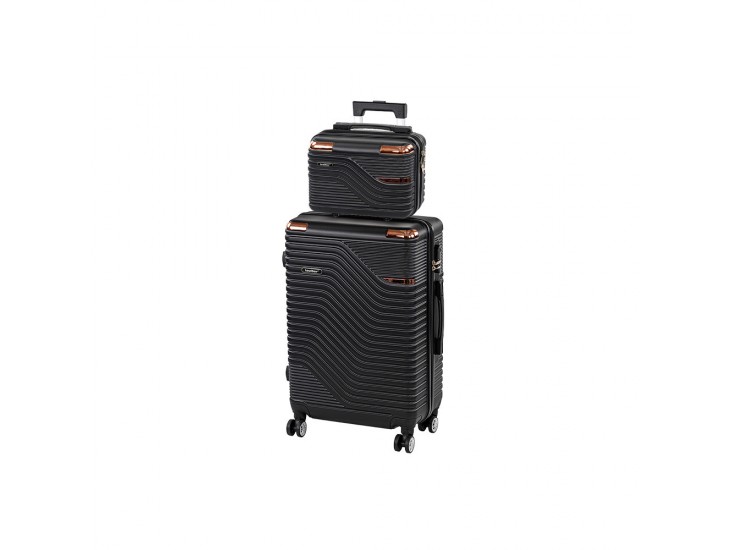 TraveLux Urban IV gurulós bőrönd szett fekete