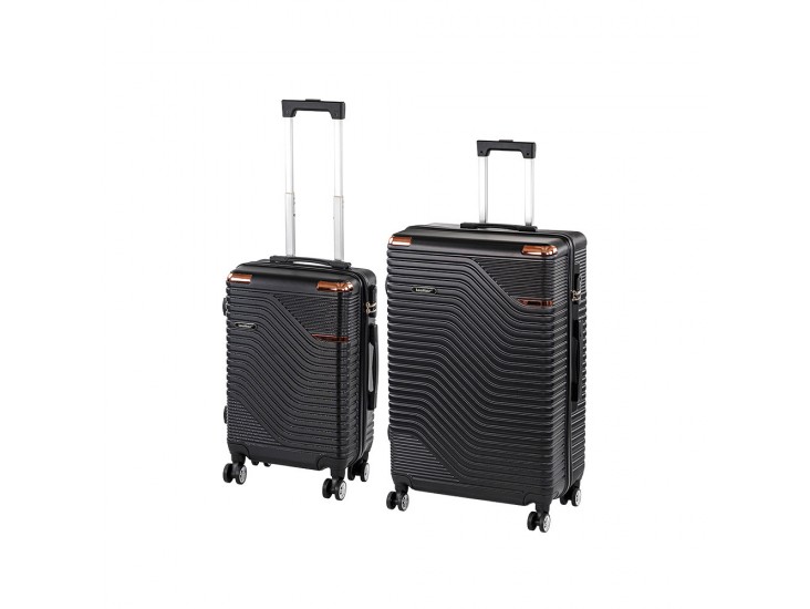 TraveLux Urban X gurulós bőrönd szett fekete