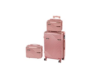 TraveLux Urban XIII gurulós bőrönd szett rosegold