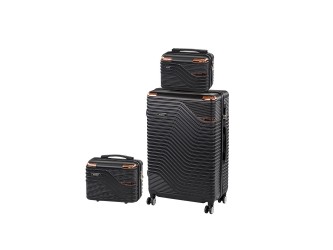 TraveLux Urban XIV gurulós bőrönd szett fekete