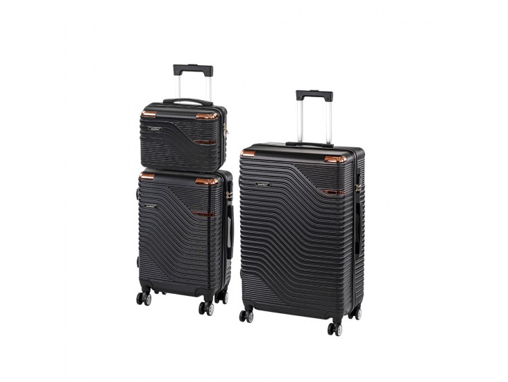 TraveLux Urban XIX gurulós bőrönd szett fekete