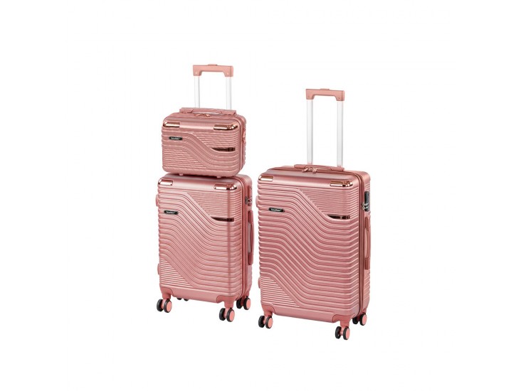 TraveLux Urban XV gurulós bőrönd szett rosegold