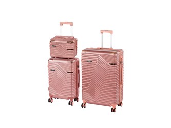 TraveLux Urban XVI gurulós bőrönd szett rosegold