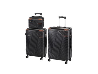 TraveLux Urban XVII gurulós bőrönd szett fekete