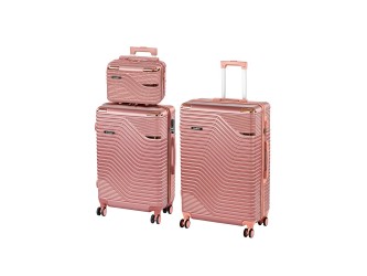 TraveLux Urban XVII gurulós bőrönd szett rosegold