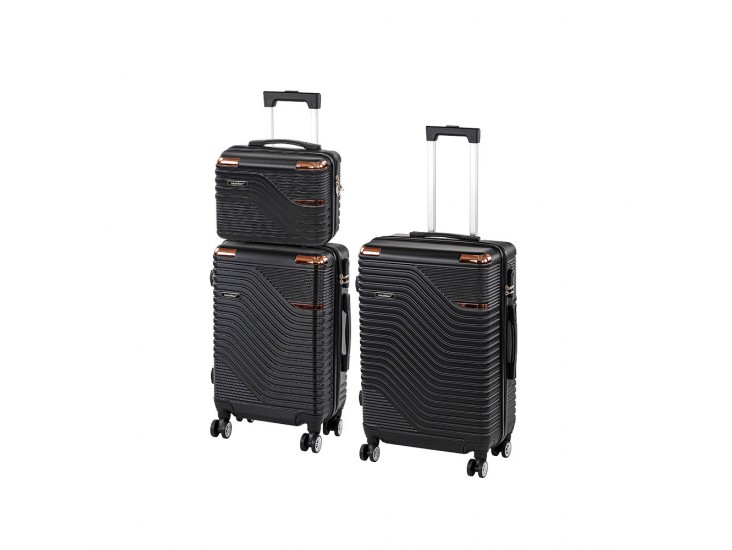 TraveLux Urban XVIII gurulós bőrönd szett fekete