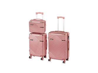 TraveLux Urban XVIII gurulós bőrönd szett rosegold