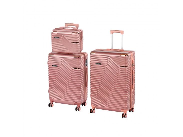 TraveLux Urban XX gurulós bőrönd szett rosegold