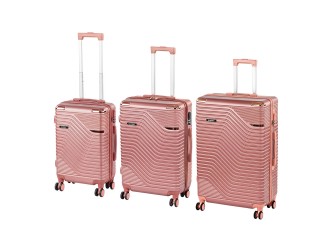 TraveLux Urban XXI gurulós bőrönd szett rosegold