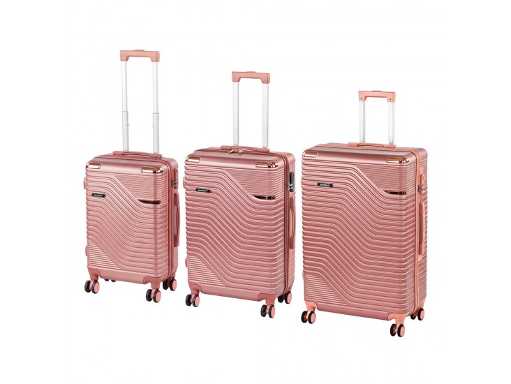 TraveLux Urban XXI gurulós bőrönd szett rosegold