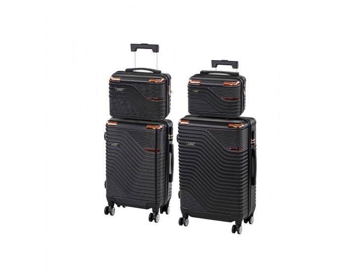 TraveLux Urban XXII gurulós bőrönd szett fekete