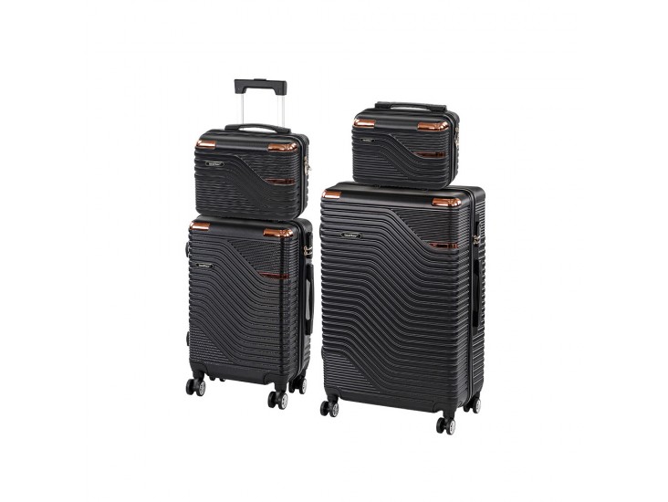 TraveLux Urban XXIII gurulós bőrönd szett fekete