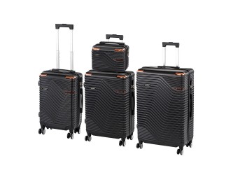 TraveLux Urban XXIV gurulós bőrönd szett fekete