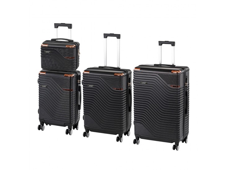 TraveLux Urban XXV gurulós bőrönd szett fekete