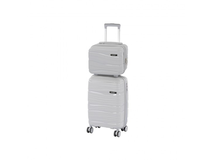 TraveLux Voyager II gurulós bőrönd szett szürke