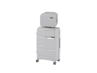 TraveLux Voyager IV gurulós bőrönd szett szürke